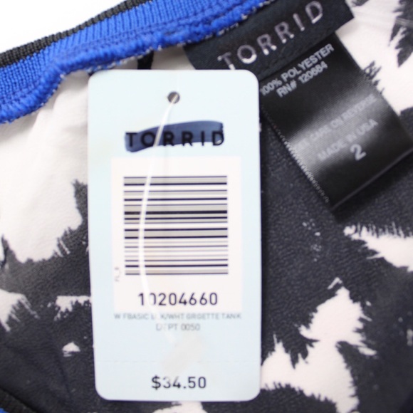 Torrid NWT Georgette Tropical Palm Tree Print Sleeveless Top size 2 - Picture 5 of 5